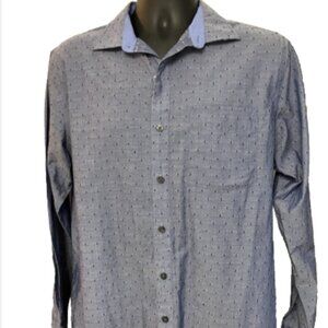 Van Heusen Mens Medium 15-15 1/2 Long Sleeve Button Down Collared Multicolor Top